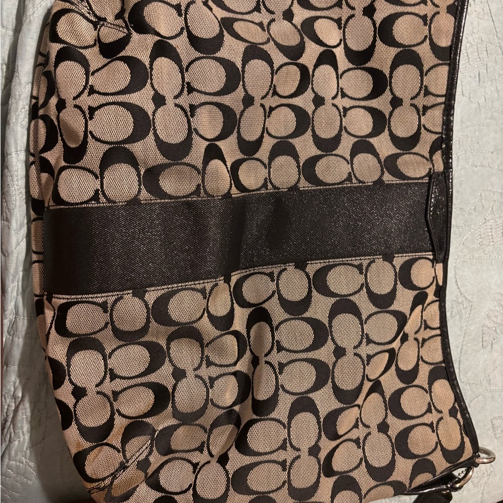 Coach Black and Tan Signature Tote